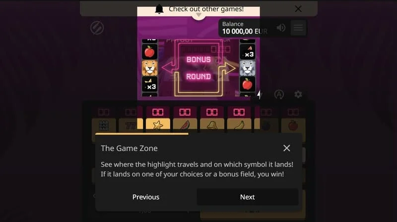 Lion Zama Fruits Bonus Spins - raccolta di simboli Scatter e attivazione della modalità speciale